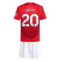 Otroški Nogometni dresi Manchester United Diogo Dalot #20 Domači 2024-25 Kratek Rokav (+ Kratke hlače)